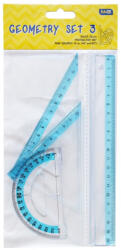 Educa Vonalzókészlet, 20 cm egyenes vonalzó, szögmérő, 45°, 10 cm-es és 60°, 14 cm-es háromszög vonalzó, 4 db/bliszter Educa - papirx