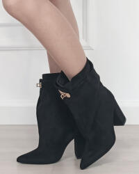 MARQUIIZ Cizme scurte dama negru cu toc gros 2911A 19 (2911ABLACK-38)