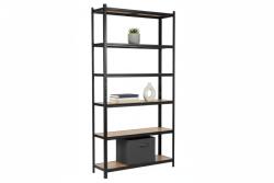 MAMUTEX Lakkozott fém állvány Mamutex Standard 220x120x40 cm - 6 polc, teherbírás 1050 kg, fekete