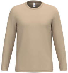 iDeal Basic IB323 Ideal 190 unisex hosszú ujjú, körkötött pamut póló, Ideal Sand-S (ib323is-s)