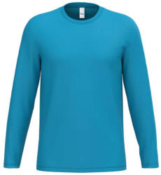 iDeal Basic IB323 Ideal 190 unisex hosszú ujjú, körkötött pamut póló, Ideal Atoll Blue-XS (ib323iab-xs)