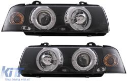 KITT Lightning Angel Eyes fényszórók BMW 3-as E36 Coupe Cabrio (1991-08.1999) Fekete (HLBME36BC)