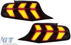 KITT LED hátsó lámpák Ford Mustang V facelift előtti (2010-2012) füstös, 7 mód, dinamikus szekvenciális irányjelzővel (TLFMU7LED)