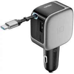 Cuktech Incarcator Auto Cu Cablu USB-C Cuktech CC903P Display, 100W, 5A, 1 x USB-A - 1 x USB-C, Gri