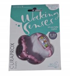 CURAPROX Baby rágóka gyerekeknek fogkefével és csörgővel 0-24m rózsaszín (7612412428568)