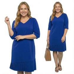  Bíborszínű ruha plus size fodros díszítéssel 46-os méret (07-176-0003-60_2)