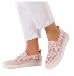  Félcipő Világos rózsaszín Női Slip On Hímzett Virágokkal Kényelmes R 39 (7113860000394)