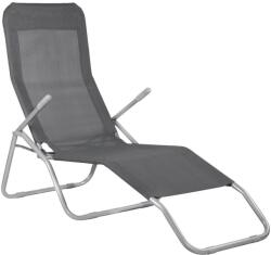 Sersimo Sezlong pliabil Zero Gravity gri cu sezut textilene, 120 kg, 60x185x96 cm (GC-0016)