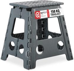Relaxdays Scaun pliabil Relaxdays, hoker de camping, 150 kg, plastic, gri (45759215)