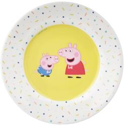 Peppa Pig Farfurie pentru desert Peppa Pig, 20 cm, melamin, galben cu confetti (94712534) Set pentru masa bebelusi