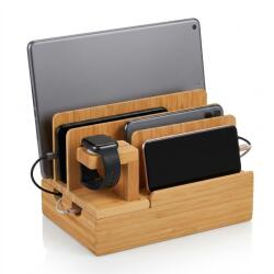 Relaxdays Statia de incarcare Relaxdays pentru Apple Watch, Bambus, 15 x 21, 5 x 15 cm (51940981)