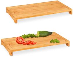 Relaxdays Set 2 Placi de Taiat Relaxdays din Bambus, Rutschfest, XXL, 52x29 cm (27220405) Tocator