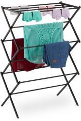 Relaxdays Suport rufe Relaxdays, 11 tije, 6 niveluri, metal, negru, 105x73x37 cm (98254157)
