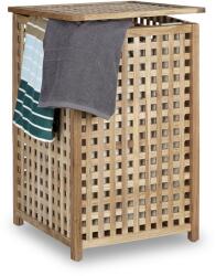 Relaxdays Cos de rufe Relaxdays, 75 L, din lemn de nuc, cu capac (95222448)