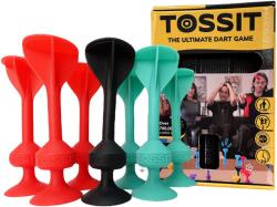 TOSSIT Darts szett tapadókorongokkal, Tossit, 7 darabos szett, piros-türkiz (RECY)