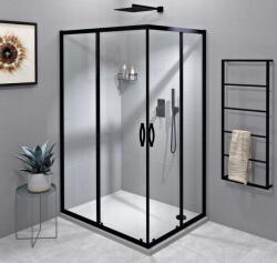 SAPHO Sigma - Zuhanykabin 100x80 cm, matt fekete/tiszta üveg GS2110BGS2180B (GS2110BGS2180B)