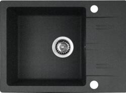 Pyramis LEFKADA sink (59x44) 1B 1D black + Lungo volcano Black Edition tap - 070261111LBE (070 261 111LBE) Chiuveta