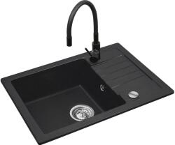 Maidsinks Black sink set with flexi faucet - MAIDSINKS BALI sink (62x44) 1B1D black + Flessi Black Edition faucet (070 242 101FB) Chiuveta