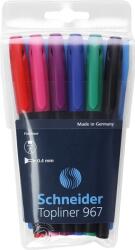 Schneider Liner SCHNEIDER 967, varf fetru 0.4mm, 6 culori/set - (N, R, A, V, Vi, Roz) (S-196796) - forit
