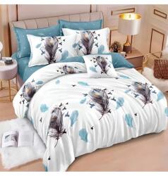 Johnny Home Set de lenjerie de pat Johnny Home - S18925, 6 piese, reversibil, 220 x 240 cm, alb/albastru (S18925) Lenjerie de pat
