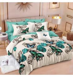 Johnny Home Set de pat Johnny Home - S17923, 6 piese, reversibil, 180 x 200 cm, bej/verde (S17923) Lenjerie de pat
