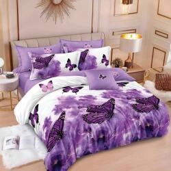 Johnny Home Set de pat Johnny Home - S17921, 6 piese, reversibil, 180 x 200 cm, alb/liliachiu (S17921) Lenjerie de pat