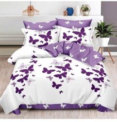 Johnny Home Set de pat Johnny Home - S9716, 6 piese, reversibil, 220 x 240 cm, alb/liliachiu (S9716) Lenjerie de pat
