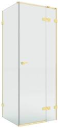NEW TRENDY Eventa Gold Brushed cabină de duș 90x80 cm dreptunghiular auriu periat/sticlă transparentă EXK-8273 (EXK8273)
