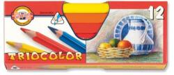 KOH-I-NOOR Creioane colorate KOH-I-NOOR Triocolor triunghiulare, lăcuite, set de 12 buc