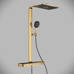 GROHE Sistem de dus, cu baterie termostat, aparent, 400 mm, 3 functii, auriu lucios (Cool Sunrise), Grohe SPA Rainshower Aqua Pure 100962GL00 100962GL00 (100962GL00)