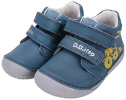 D. D. STEP Pantofi pentru băieți „Barefoot cu design de tractor, fără căptușeală, cu închidere cu velcro cu tractorul albastru (14F2A4)