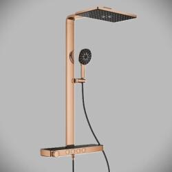 GROHE Sistem de dus, cu baterie termostat, aparent, 400 mm, 3 functii, cupru lucios (Warm Sunset), Grohe SPA Rainshower Aqua Pure 100962DA00 100962DA00 (100962DA00)