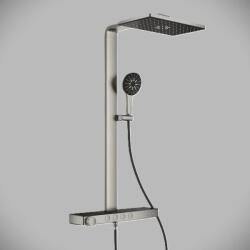 GROHE Sistem de dus, cu baterie termostat, aparent, 400 mm, 3 functii, crom mat (Supersteel), Grohe SPA Rainshower Aqua Pure 100962DC00 100962DC00 (100962DC00)