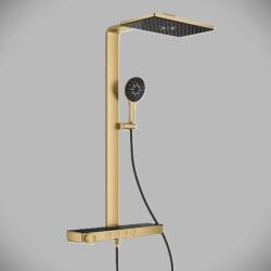 GROHE Sistem de dus, cu baterie termostat, aparent, 400 mm, 3 functii, auriu mat (Brushed Cool Sunrise), Grohe SPA Rainshower Aqua Pure 100962GN00 100962GN00 (100962GN00)