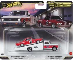 Mattel Hot Wheels: '72 Chevy Ramp Truck autószállító és '66 Chevrolet Corvair kisautó 1/64 - Mattel (FLF56/JHX91)