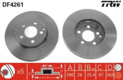 TRW szellőző féktárcsa Ø296mm DF4261