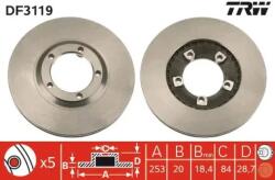 TRW Féktárcsa szellőző Ø253mm DF3119