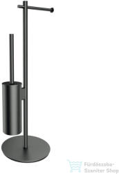 Omnires MODERN PROJEKT álló WC kefe/papír tartó állvány, szálcsiszolt grafit MP60810GR (MP60810GR)