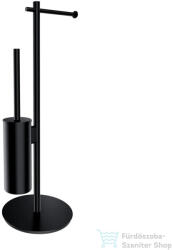 Omnires MODERN PROJEKT álló WC kefe/papír tartó állvány, matt fekete MP60810BL (MP60810BL)