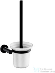Omnires MODERN PROJEKT fali WC kefe, matt üveg tartóval, matt fekete MP60620BL (MP60620BL)