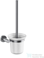 Omnires MODERN PROJEKT fali WC kefe, matt üveg tartóval, szálcsiszolt nikkel MP60620NI (MP60620NI)