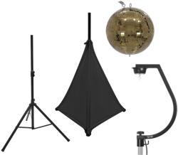  EUROLITE Set Mirror ball 30cm gold with stand and tripod cover black (20000704)