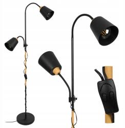 LEDLUX Álló padlólámpa 2xE27 modern fekete Állítható nappali Loft (LAMPA Podlogowa E27 LPD-005 BLACK)