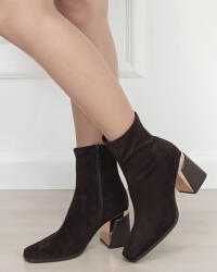 MARQUIIZ Botine dama maro cu toc gros 2908A 19 (2908ABROWN-38)