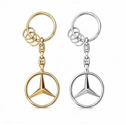 DEPOX Set doua brelocuri Mercedes-Benz Brussels DEPOX®, Finisaj Lucios, 3 Inele Suplimentarem, 9 cm, Auriu/Argintiu (2304)