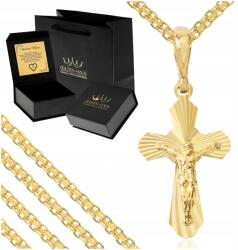 Golden Haus Arany Női Nyaklánc Bismark 925 585 Kereszt Medál Hosszú 60CM Nagyinak (Damski złoty naszyjnik bismark dla dziewczyny)