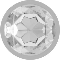 Intense Anal Toys-Plug Anal Metalic din Aluminiu cu Cristal-Argintiu, Mărime S