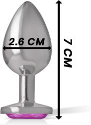 Intense Anal Toys-Plug Anal Metalic din Aluminiu cu Cristal Roz-Mărime S