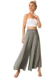 Och Bella Női nadrág szoknya-nadrág magas derekú palazzo khaki S (BI-81733-khaki-S)