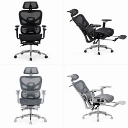 ProCart Scaun ergonomic birou, sezut reglabil pe adancime, spatar si tetiera reglabile, cotiere 5D, suport picioare, mesh Negru (SETSY06)